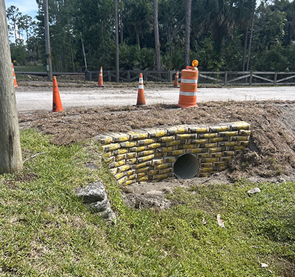 New culvert installed under roadway in Jupiter Farms